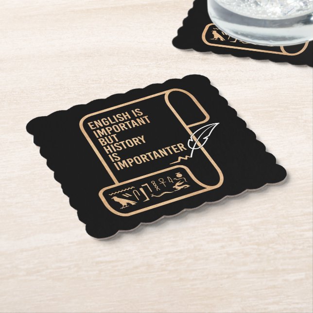 English Is Important But History Is Importanter  Paper Coaster (Angled)