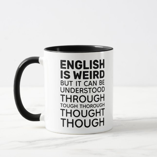 English is Weird Funny Grammar Mug (Left)