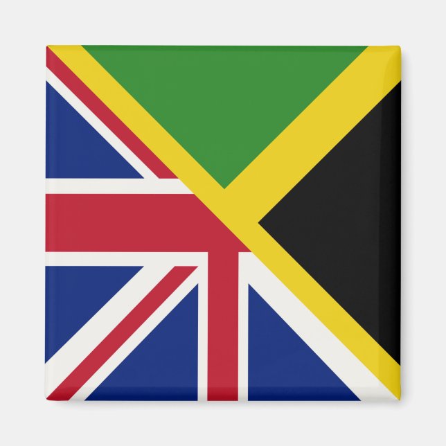 English Jamaican Flag | Half Jamaica England Flag Magnet (Front)