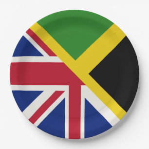 English Jamaican Flag Half Jamaica England Flag Paper Plate