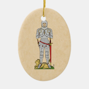 English Knight Circa 1430 Ceramic Tree Decoration