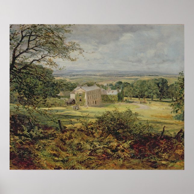 English landscape with a house, 19th century poster (Front)