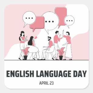 English Language Day  Square Sticker