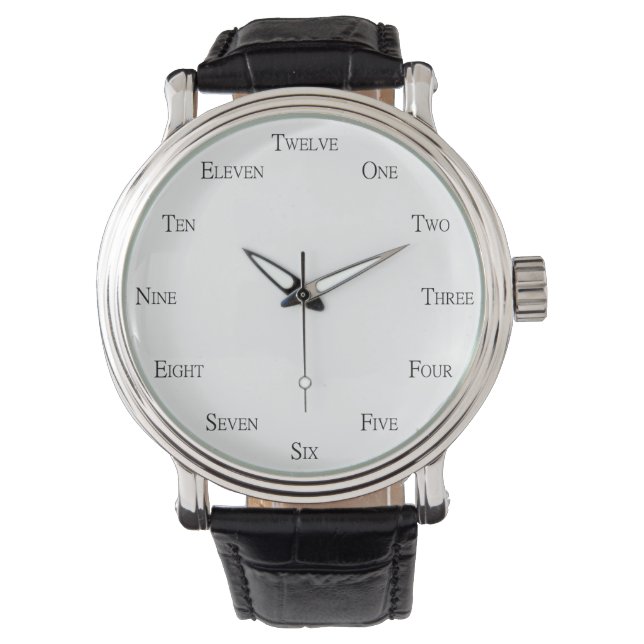 English Language Numbers Customisable Watch (Front)