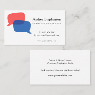 English Language Teacher Business Card