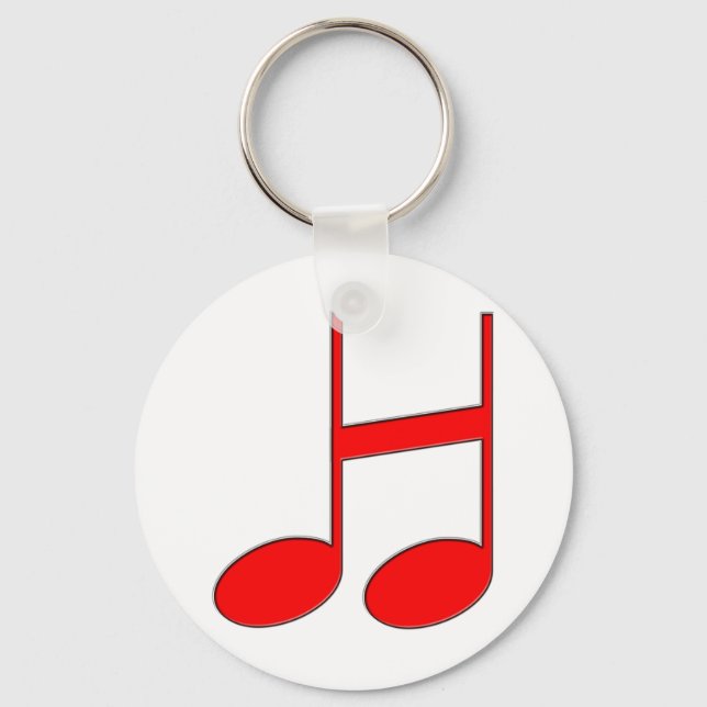 English Letter "H"  Created From Musical Notes Key Ring (Front)