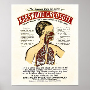ENGLISH LUNG DISEASE CURE - CREOSOTE  1910 POSTER