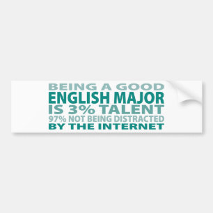 English Major 3% Talent Bumper Sticker