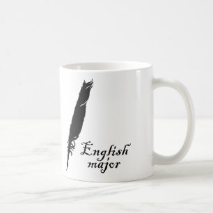 English Major and Quill Coffee Mug