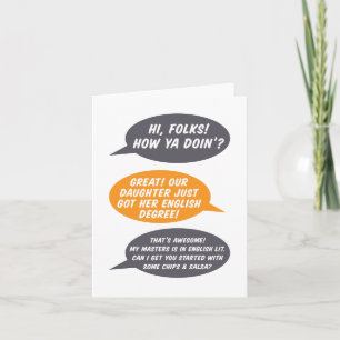 English Major Joke Graduation Card