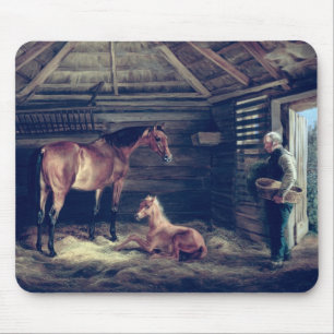 English Mare With Her Foals, 1833 Mouse Mat