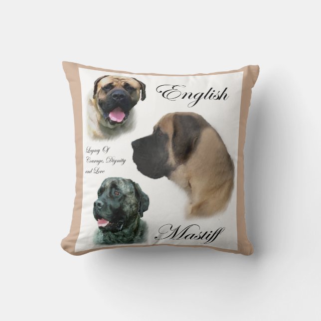 English Mastiff Art Cushion (Front)