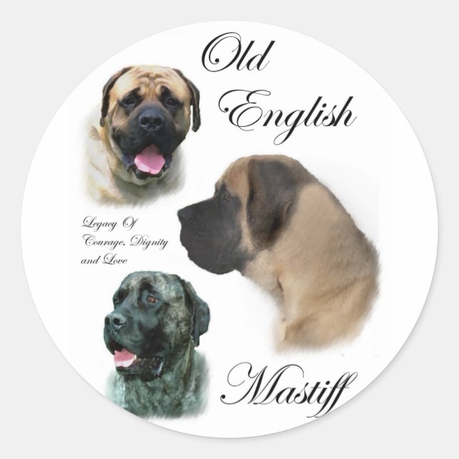 English Mastiff Art Gifts Classic Round Sticker (Front)