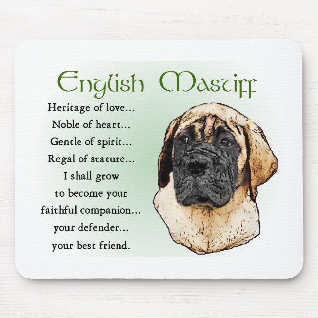 English Mastiff Art Gifts Mouse Mat (Front)