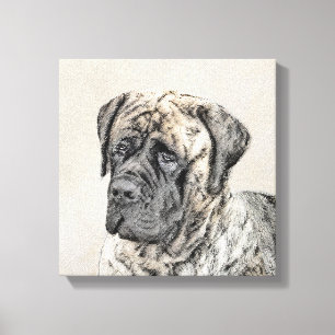 English Mastiff (Brindle) Painting - Dog Art Canvas Print
