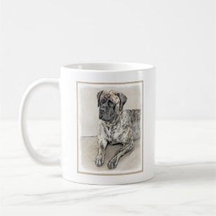English Mastiff (Brindle) Painting - Dog Art Coffee Mug