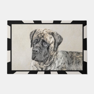 English Mastiff (Brindle) Painting - Dog Art Doormat