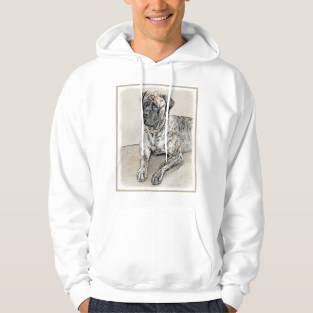 English Mastiff (Brindle) Painting - Dog Art Hoodie (Front)