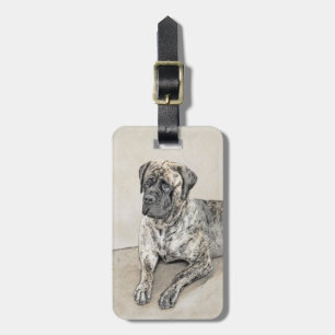 English Mastiff (Brindle) Painting - Dog Art Luggage Tag