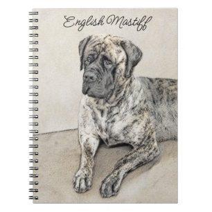 English Mastiff (Brindle) Painting - Dog Art Notebook