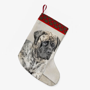 English Mastiff (Brindle) Painting - Dog Art Small Christmas Stocking