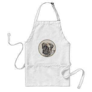 English Mastiff (Brindle) Painting - Dog Art Standard Apron