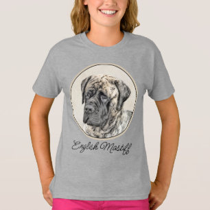 English Mastiff (Brindle) Painting - Dog Art T-Shi T-Shirt