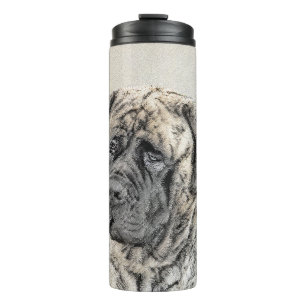 English Mastiff (Brindle) Painting - Dog Art Thermal Tumbler