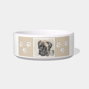 English Mastiff (Brindle) Painting - Original Dog Bowl