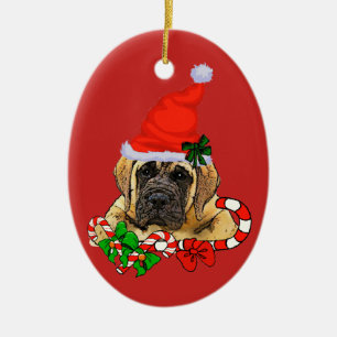 English Mastiff Christmas Ceramic Tree Decoration