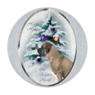 English Mastiff Christmas Cutting Board