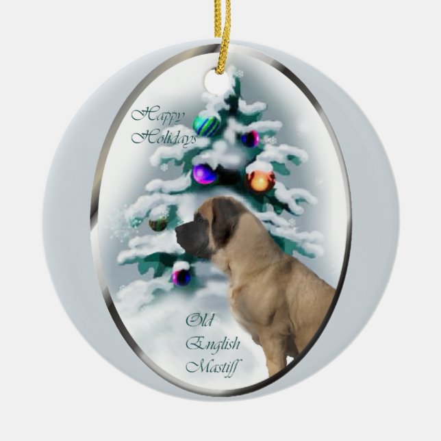 English Mastiff Christmas Gifts Ornament (Front)