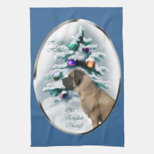 English Mastiff Christmas Tea Towel