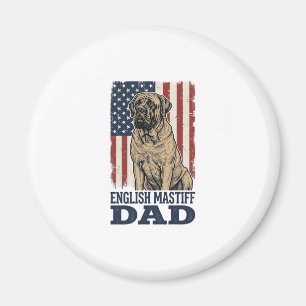 English Mastiff Dad Patriotic Vintage Dog Design_1 Magnet