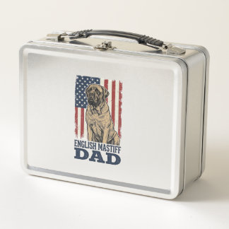 English Mastiff Dad Patriotic Vintage Dog Design_1 Metal Lunch Box