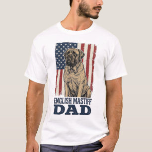 English Mastiff Dad Patriotic Vintage Dog Design_1 T-Shirt