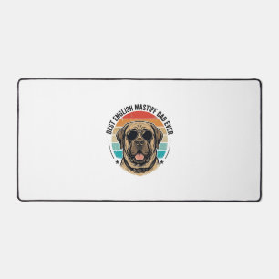English Mastiff Dad Vintage Sunset Dog Vector Desi Desk Mat