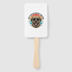 English Mastiff Dad Vintage Sunset Dog Vector Desi Hand Fan