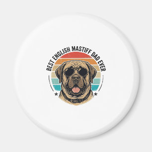 English Mastiff Dad Vintage Sunset Dog Vector Desi Magnet