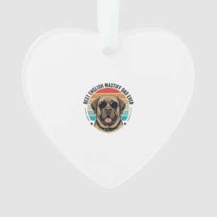 English Mastiff Dad Vintage Sunset Dog Vector Desi Ornament