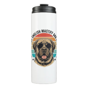 English Mastiff Dad Vintage Sunset Dog Vector Desi Thermal Tumbler
