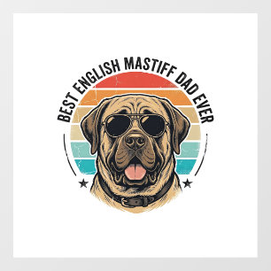 English Mastiff Dad Vintage Sunset Dog Vector Desi Window Cling