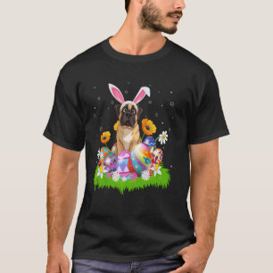 English Mastiff Dog Easter Egg Hunt Bunny Ear East T-Shirt