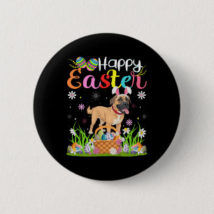 English Mastiff Dog Happy Easter Egg Hunt Bunny Ea 6 Cm Round Badge