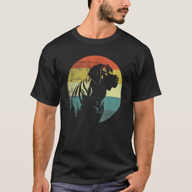 English Mastiff Dog Retro Design T-Shirt (Front)