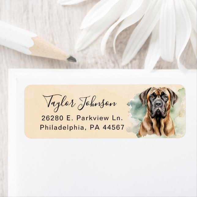 English Mastiff Dog Return Address (Insitu)