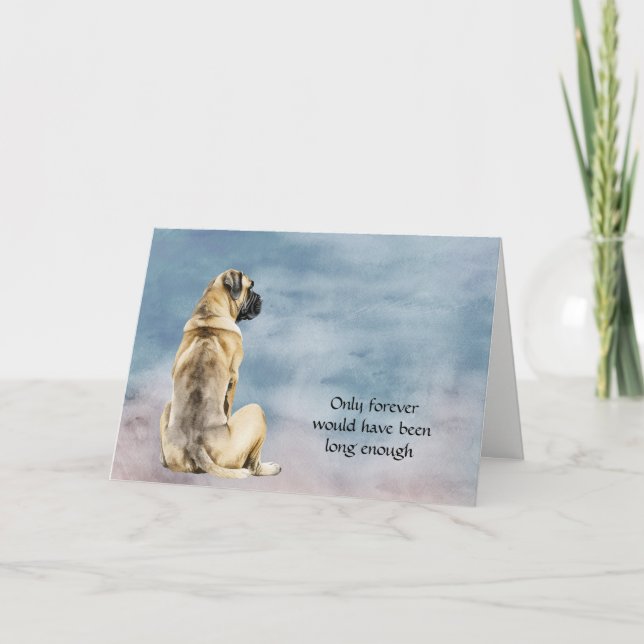 English Mastiff Dog Sympathy Condolence Card (Front)