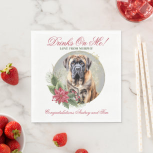 English Mastiff Dog Wedding Napkins With Photo