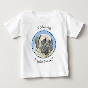 English Mastiff (Fawn) Painting - Original Dog Art Baby T-Shirt