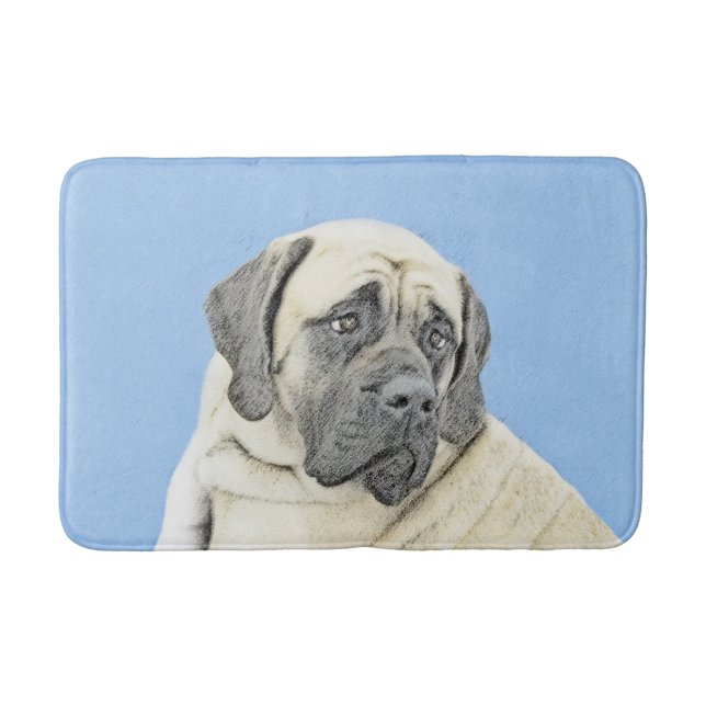 English Mastiff (Fawn) Painting - Original Dog Art Bath Mat (Front)
